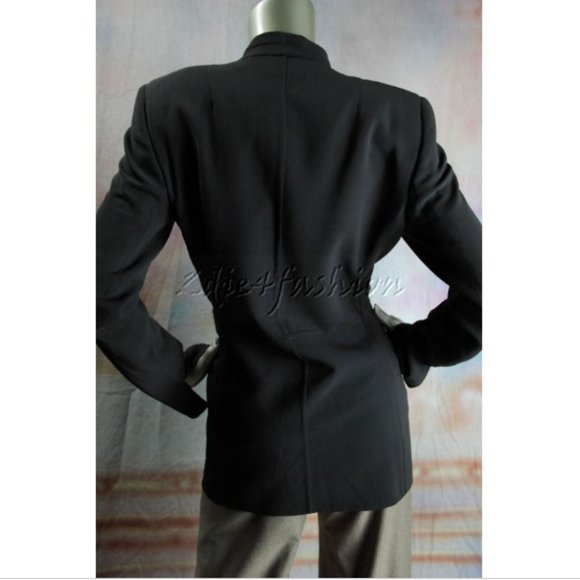 $3700 New AKRIS Mocha Dark Brown High Collar Stretchy Wool Tender Jacket 6 - Picture 5 of 6